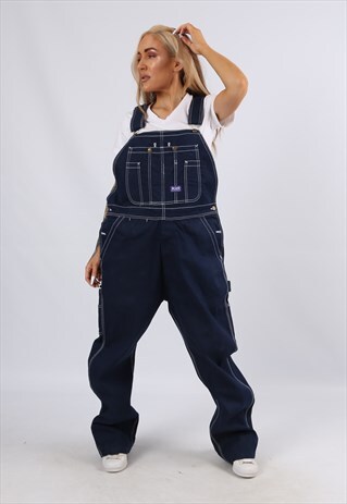 VINTAGE USA BIG SMITH DENIM DUNGAREES WIDE LEG 16 XL (5AK)