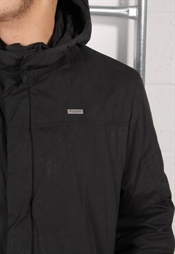 Vintage Yves Saint Laurent Coat in Black Rain Jacket Medium