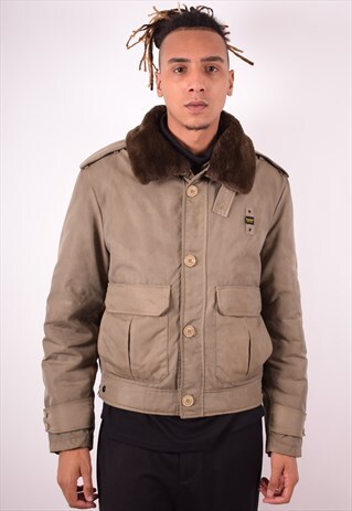 BLAUER MENS VINTAGE JACKET XL KHAKI 90S