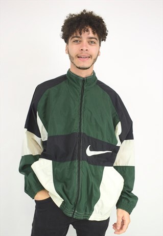 VINTAGE 90'S NIKE GREEN, BLACK AND WHITE JACKET