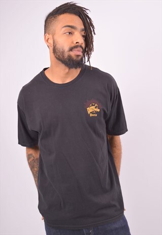 VINTAGE PLANET HOLLYWOOD T-SHIRT TOP BLACK