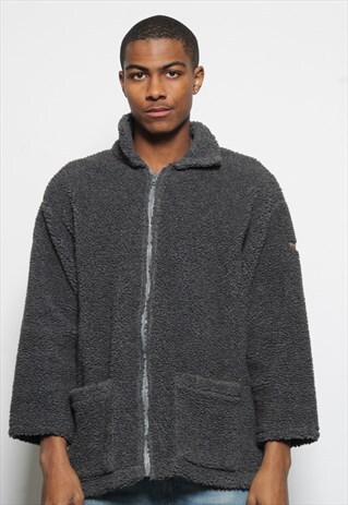 VINTAGE NAPAPIJRI FULL ZIP FLEECE GREY
