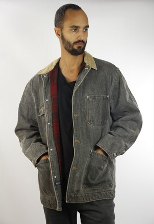 LINED JEAN JACKET / LINED DENIM JACKET / LINED GRUNGE JACKET
