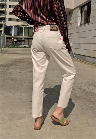 JOOP VINTAGE HIGH WAISTED IVORY TROUSERS