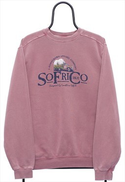 Vintage Sofrico Graphic Pink Sweatshirt Mens