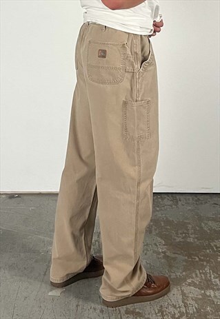 Vintage Carhartt Carpenter Pants Men's Beige