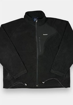 Reebok vintage black fleece jacket size XL