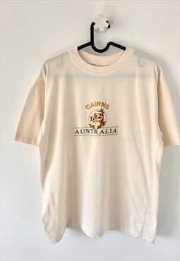 Vintage cairns Australia beige tourist T-shirt small 