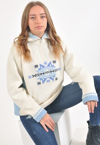 VINTAGE 90'S 1/4 ZIP WINTER JUMPER
