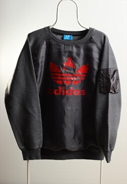 Vintage Adidas Crewneck Logo Sweatshirt Grey