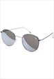 METAL SUNGLASSES IN SILVER WITH SILVER MIRROR LENS