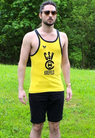 VINTAGE 80S ERIMA VEST SMALL/D4 RETRO GYM SPORTS FESTIVAL