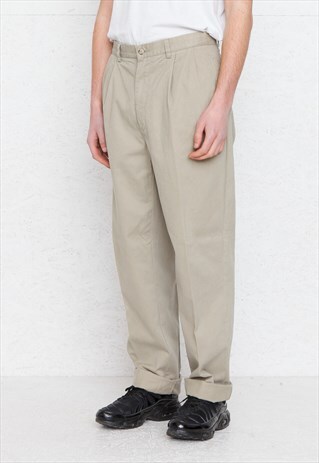 VINTAGE BEIGE POLO RALPH LAUREN TROUSERS BOTTOMS