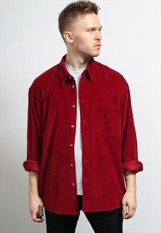 VINTAGE CORDUROY CORD SHIRT RED