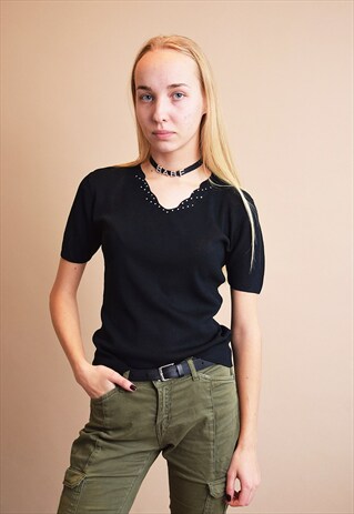 90'S RETRO MINIMALIST KITSCH BLOUSE TOP