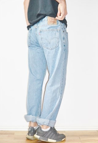 VINTAGE 90S LEVIS 505 STRAIGHT FIT STONEWASHED BLUE JEANS