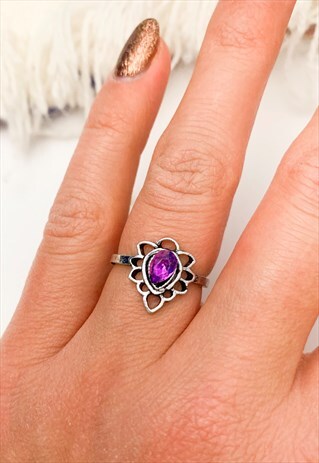 1990'S PURPLE GEM BOHO RING
