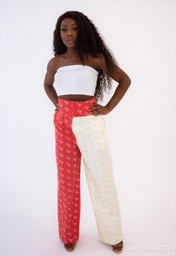 Red and Cream CP Print Palazzo