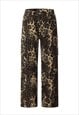 FLARED LEOPARD JEANS ANIMAL PRINT DENIM PANTS CARGO POCKET