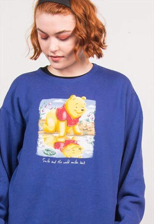 DISNEY WINNIE THE POOH SWEATSHIRT VINTAGE 90'S BLUE