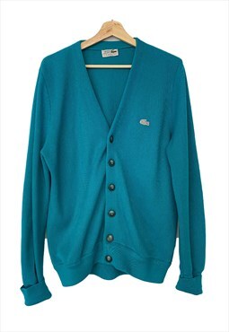 Turquoise vintage Lacoste cardigan for women M