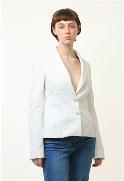 Maison Margiela Long Sleeve White Cotton Blazer 3981