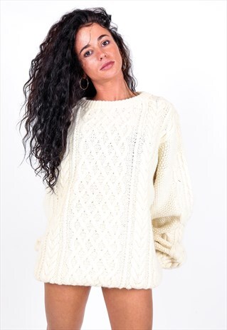VINTAGE CABLE KNIT WOOLLEN JUMPER K334