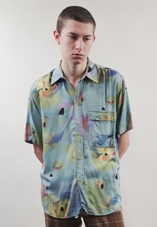 VINTAGE 80'S SHORT-SLEEVE KANDINSKY PRINT SHIRT