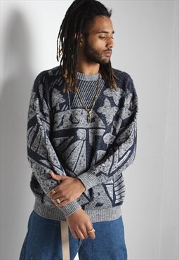 Vintage Abstract Crazy Patterned Jumper Multi