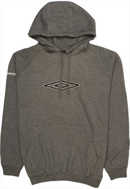 Vintage 90's Umbro Hoodie Spell Out Pullover Grey XLarge
