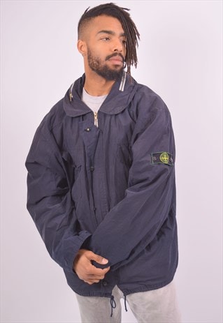VINTAGE STONE ISLAND WINDBREAKER JACKET NAVY BLUE