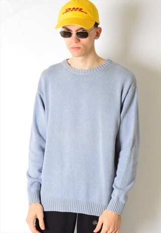 VINTAGE 90S LIGHT BLUE KNIT JUMPER