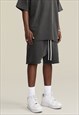 BLACK WASHED HEAVY COTTON RELAXED FIT SHORTS