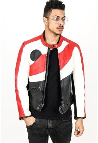 VINTAGE LEATHER BIKER JACKET J88