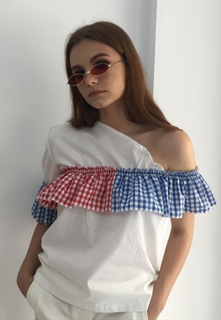 'HELEINA' SUMMER WHITE FRILL BLOUSE