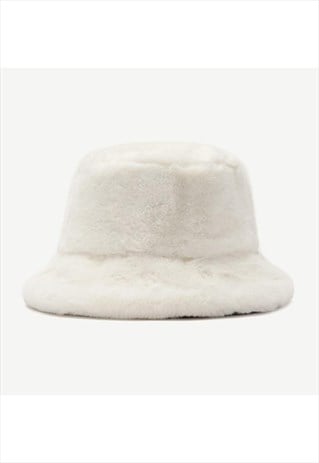 Furry Bucket Hat - White | Commut Clothing | ASOS Marketplace