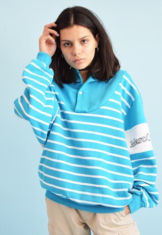 80'S RETRO STRIPED SPORTS ATHLEISURE SWEATSHIRT JUMPER