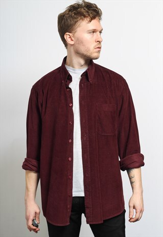 VINTAGE CORDUROY CORD SHIRT PURPLE