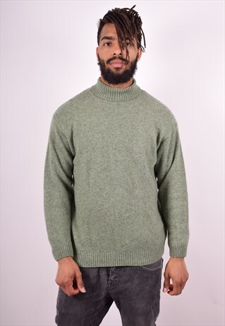 SERGIO TACCHINI MENS VINTAGE JUMPER SWEATER MEDIUM GREEN 90S