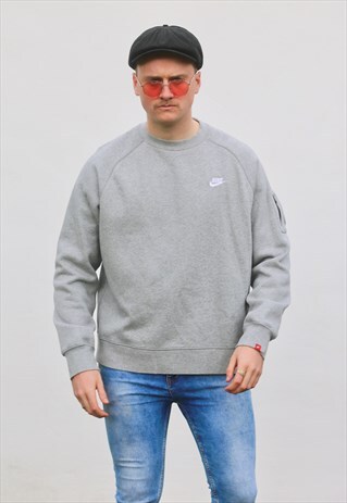 NIKE USA ATHLETICS ASH GREY HEAVYWEIGHT SWEATSHIRT