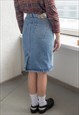 VINTAGE 80'S BLUE DENIM MINI SKIRT