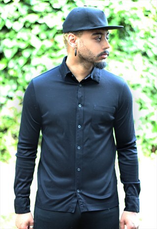 VINTAGE BOSS BLACK COTTON SHIRT TOP