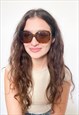 VINTAGE Y2K ICONIC LEOPARD PRINT OVAL SUNGLASSES IN BROWN