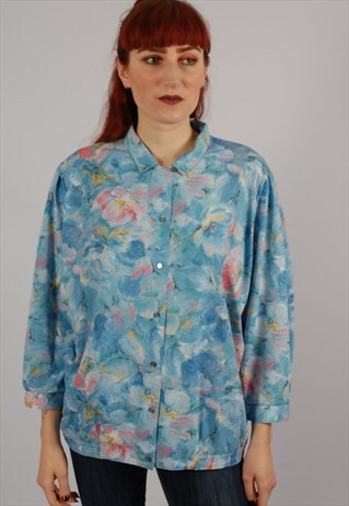 VINTAGE 80S FLORAL BLOUSE
