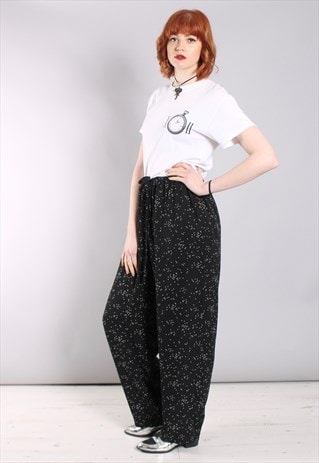 VINTAGE 80S PATTERNED HIGH WAISTED CULOTTE TROUSERS