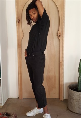 90S MINIMALIST CLASSIC CK FADED BLACK ORIGINAL FIT JEANS 30