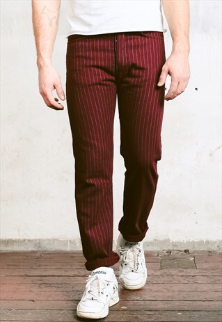 VINTAGE 80S STRIPED WOOL PANTS