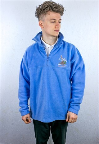 VINTAGE BABY BLUE 1/4 ZIP FLEECE
