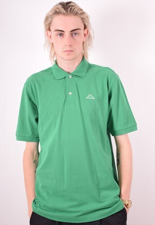 KAPPA MENS VINTAGE POLO SHIRT LARGE GREEN 90S