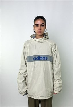 Cream 90s Adidas Spellout Pullover Jacket